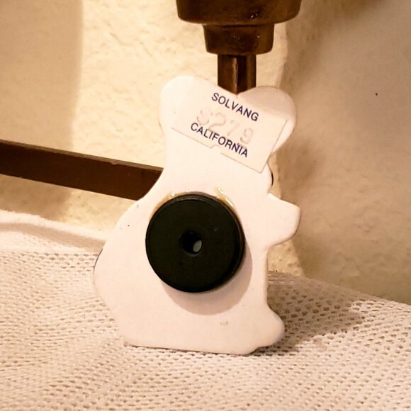 Vintage Danish Ceramic Glazed Blue White Hand-painted Mouse Solvang - Picture 5 of 8